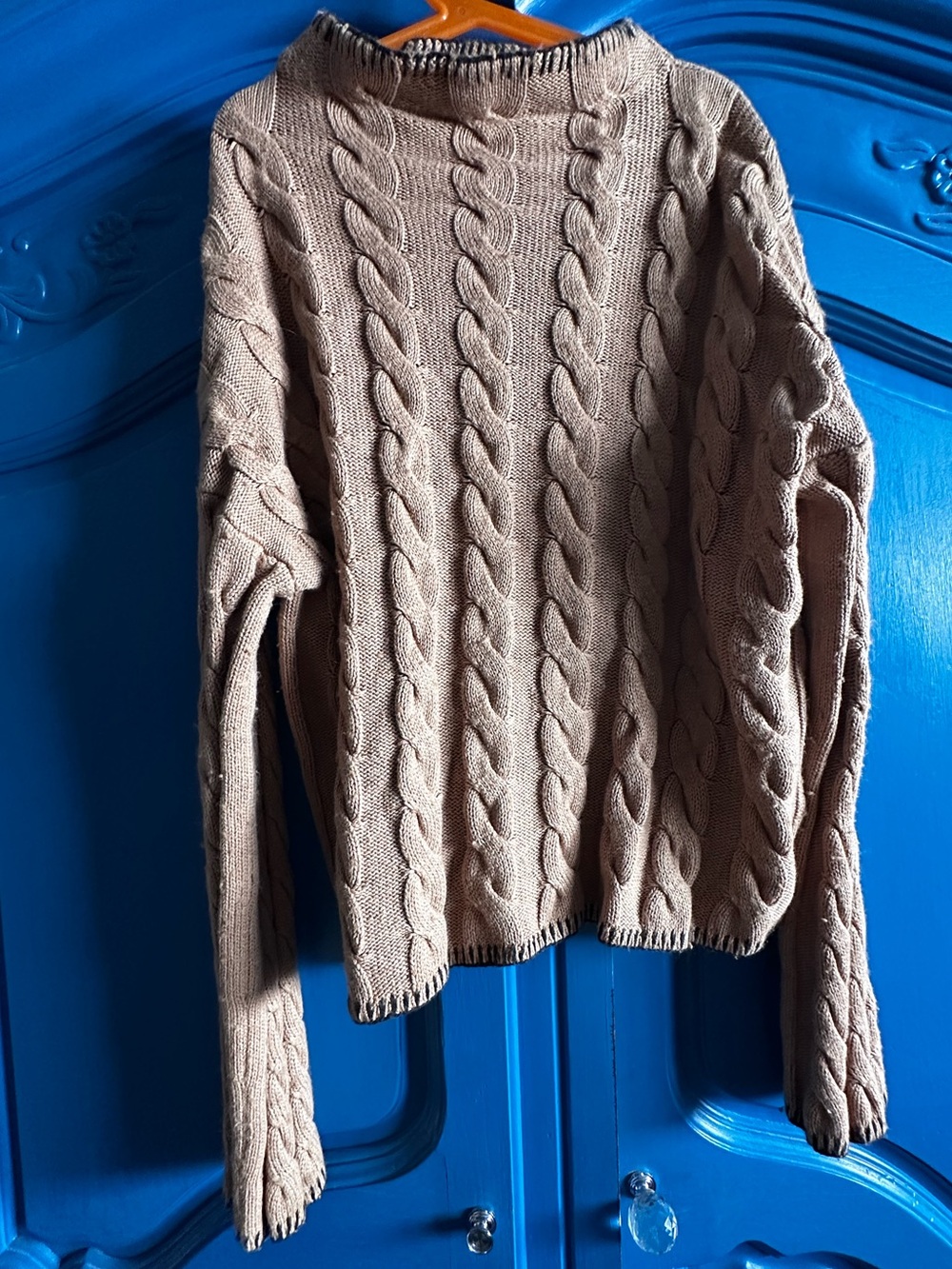 J. Crew Cable Funnel Neck Sweater - Taupe